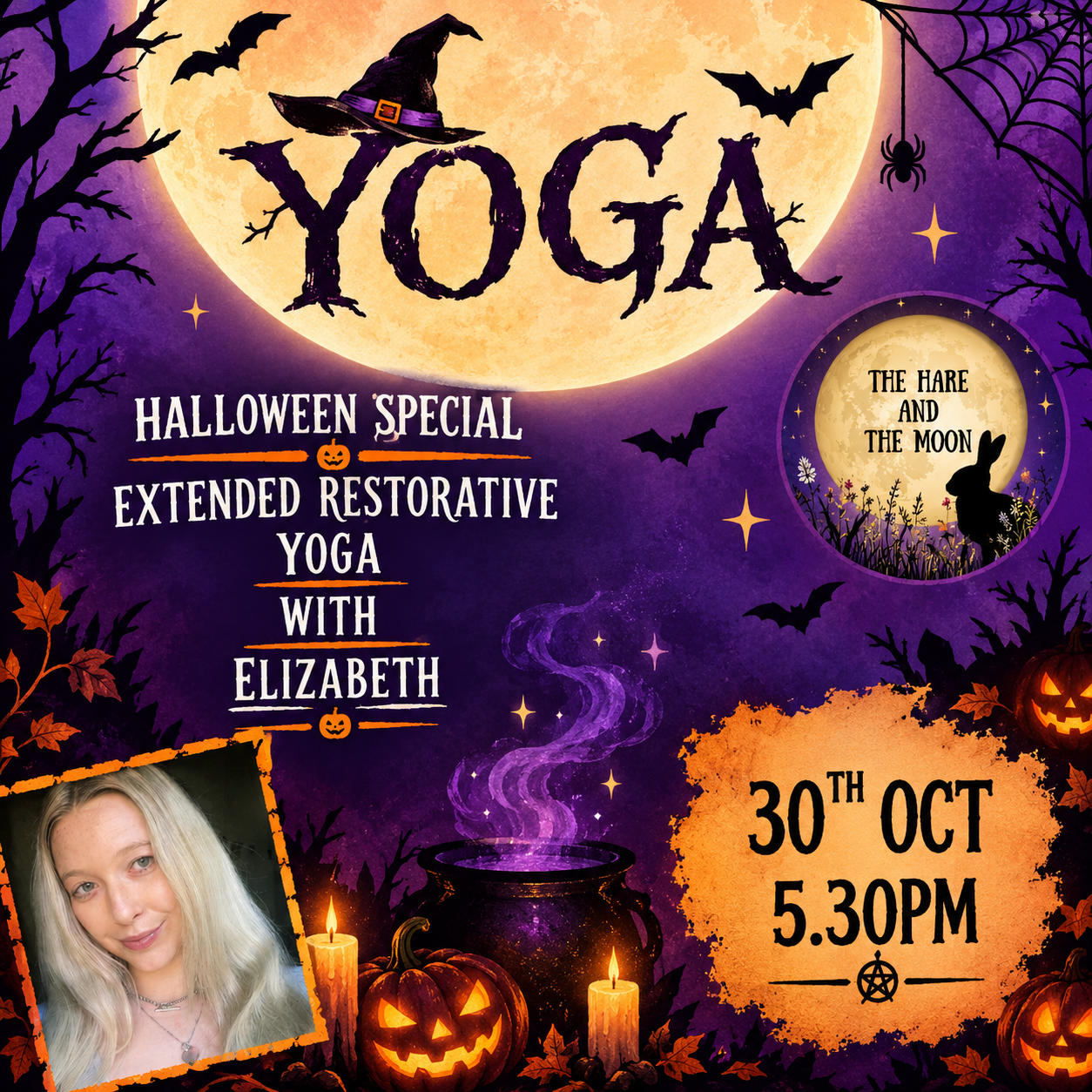 Halloween Special - Extended Restorative Yoga with Elizabeth - Friday 30th Oct - 5.30pm