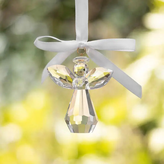 Always Beside You Faceted Glass Angel Hanging Decoration