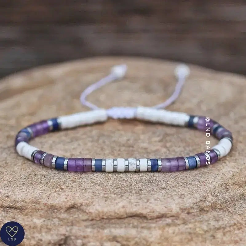 Tibetan Natural Stone - Amethyst Sodalite Howlite - 0321
