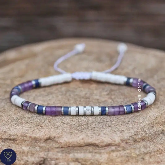 Tibetan Natural Stone - Amethyst Sodalite Howlite - 0321