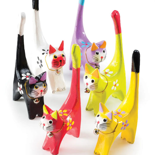 Wooden Hand Painted Cat Ring Holder/Ornament