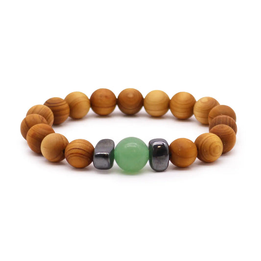 Cedarwood Chakra Bracelet - Green Aventurine - CED4