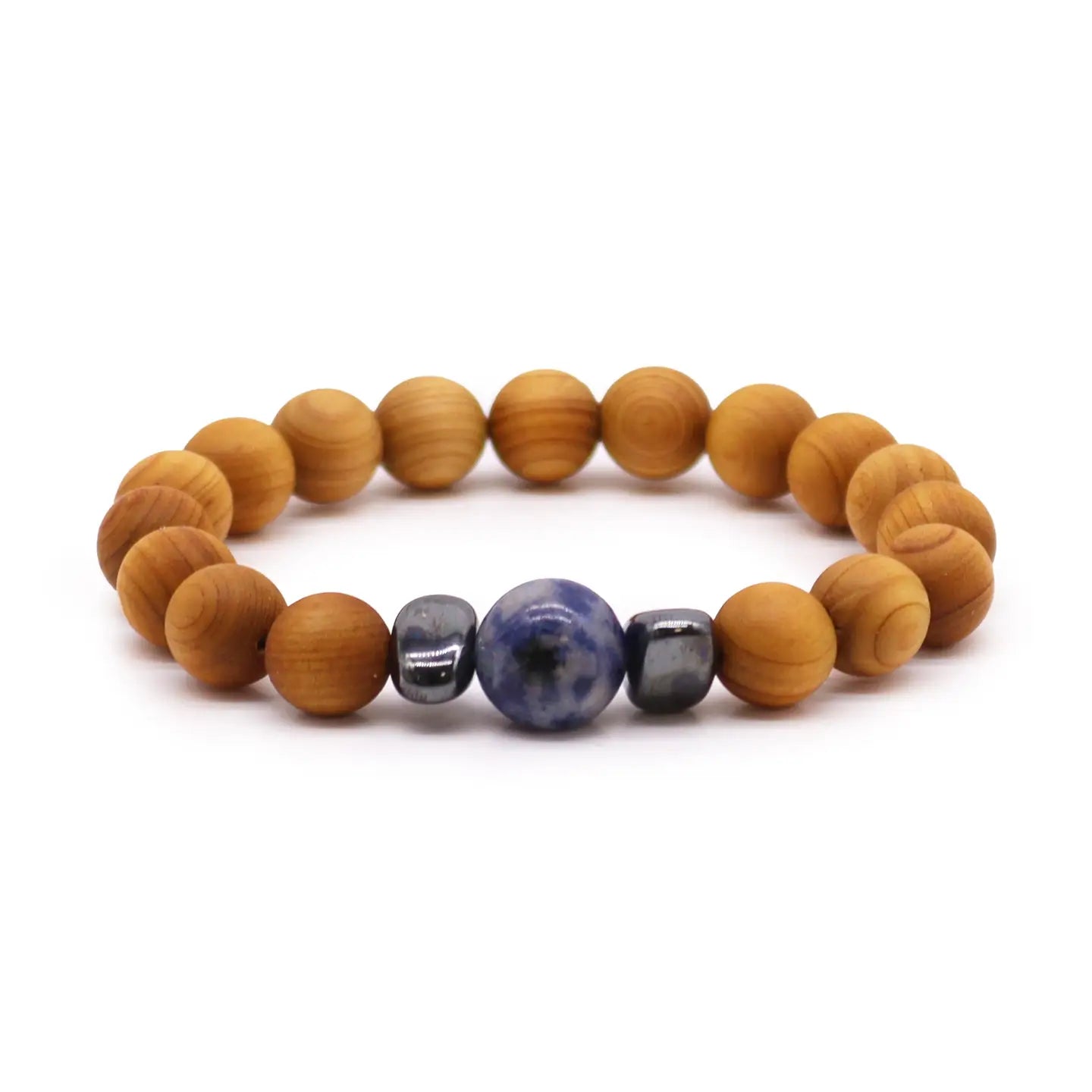 Cedarwood Throat Chakra Bracelet - Sodalite - CED7