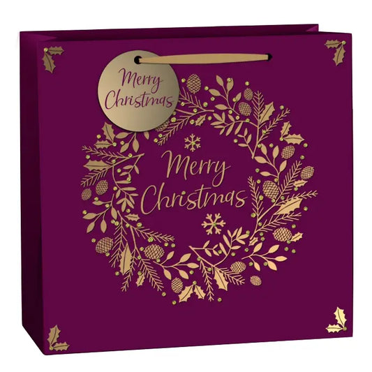 Christmas Luxe Berry Eco-Friendly Glitter Gift Bags - GB2B/5941