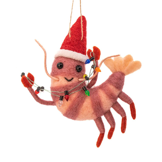 Christmas Party Prawn Felt Decoration - HOBXM184
