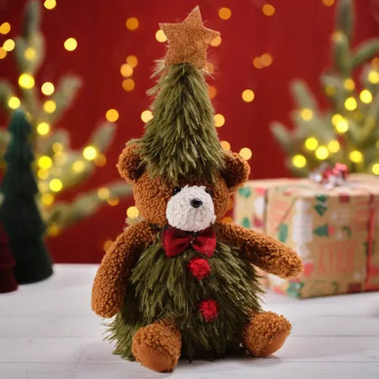 Christmas Tree Sitting Bear with Star - 4XA446
