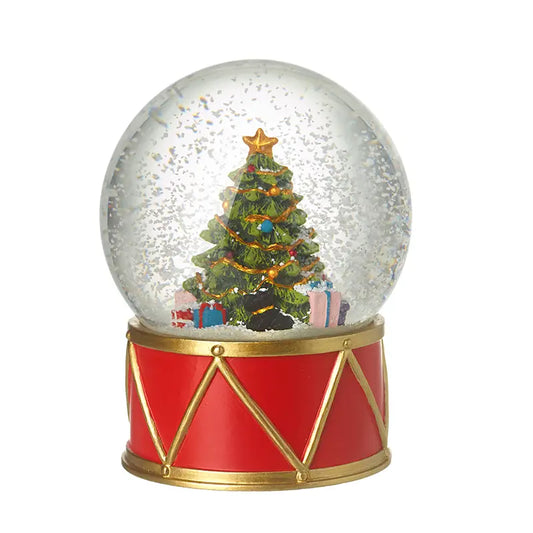 Christmas Tree Snowglobe On Drum Base - GAC561