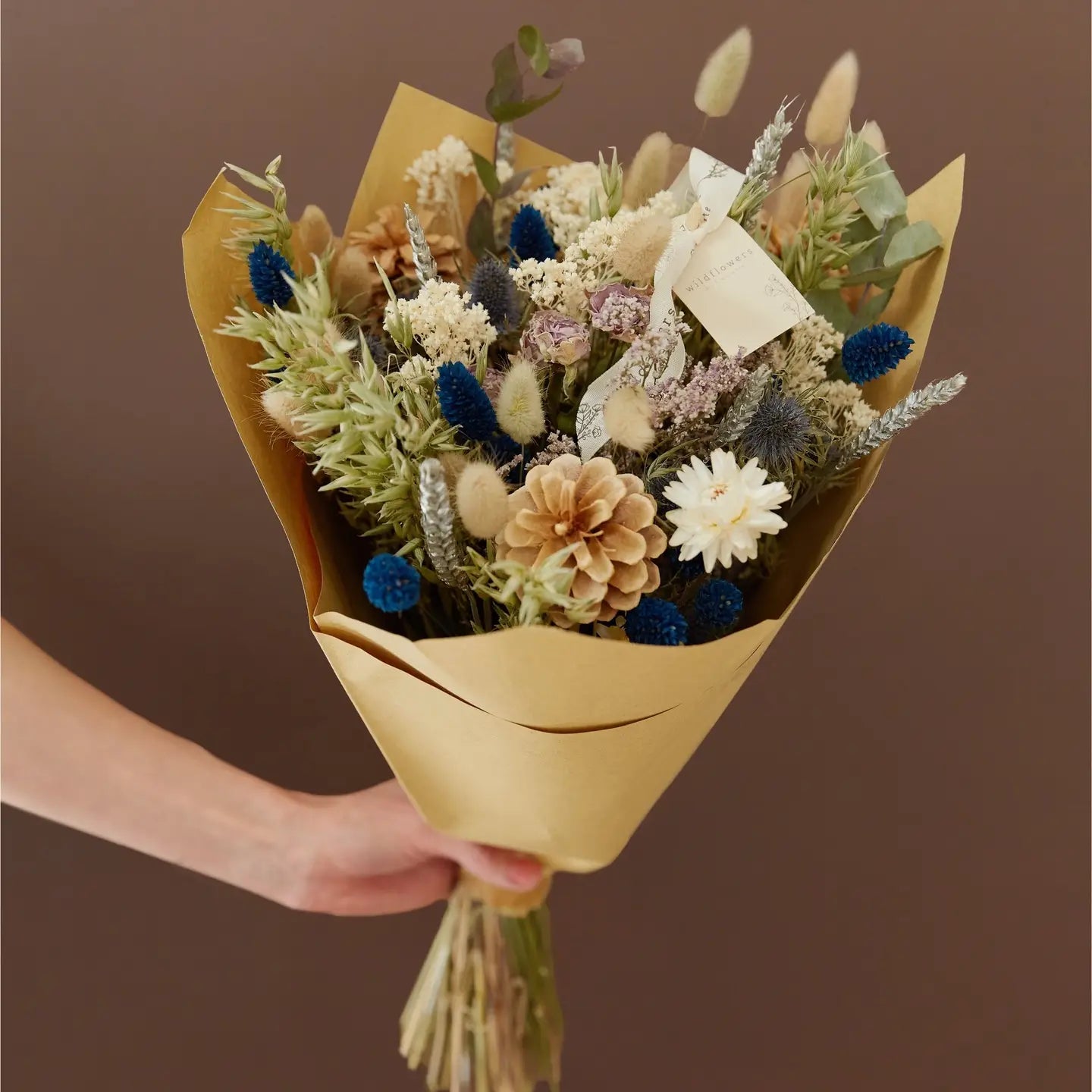 Classic Dried Flowers Bouquet – Silver Frost - Medium - DF846