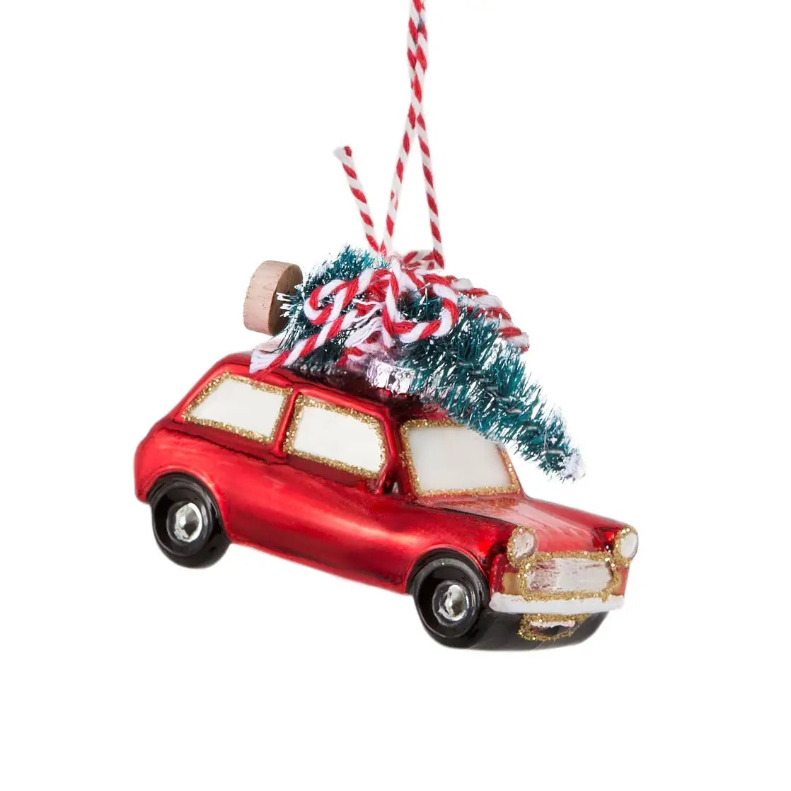 Coming Home For Xmas Red Car Shaped Bauble - RUBYXM071