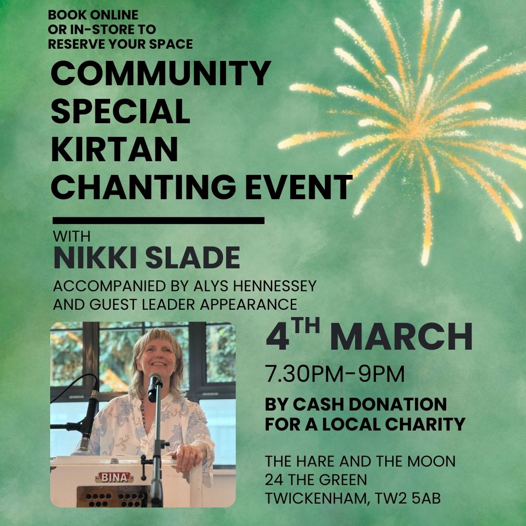 COMMUNITY SPECIAL CHANTING EVENT with Nikki Slade - 4th March - Cash Local Charity Donation