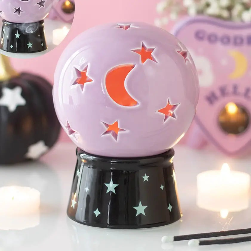 Crystal Ball Tealight Candle and Incense Cone Holder