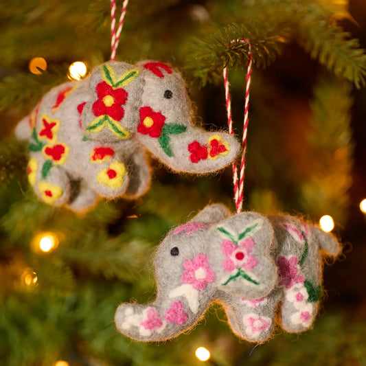 Embroidered Felt Elephant Decoration - XM132