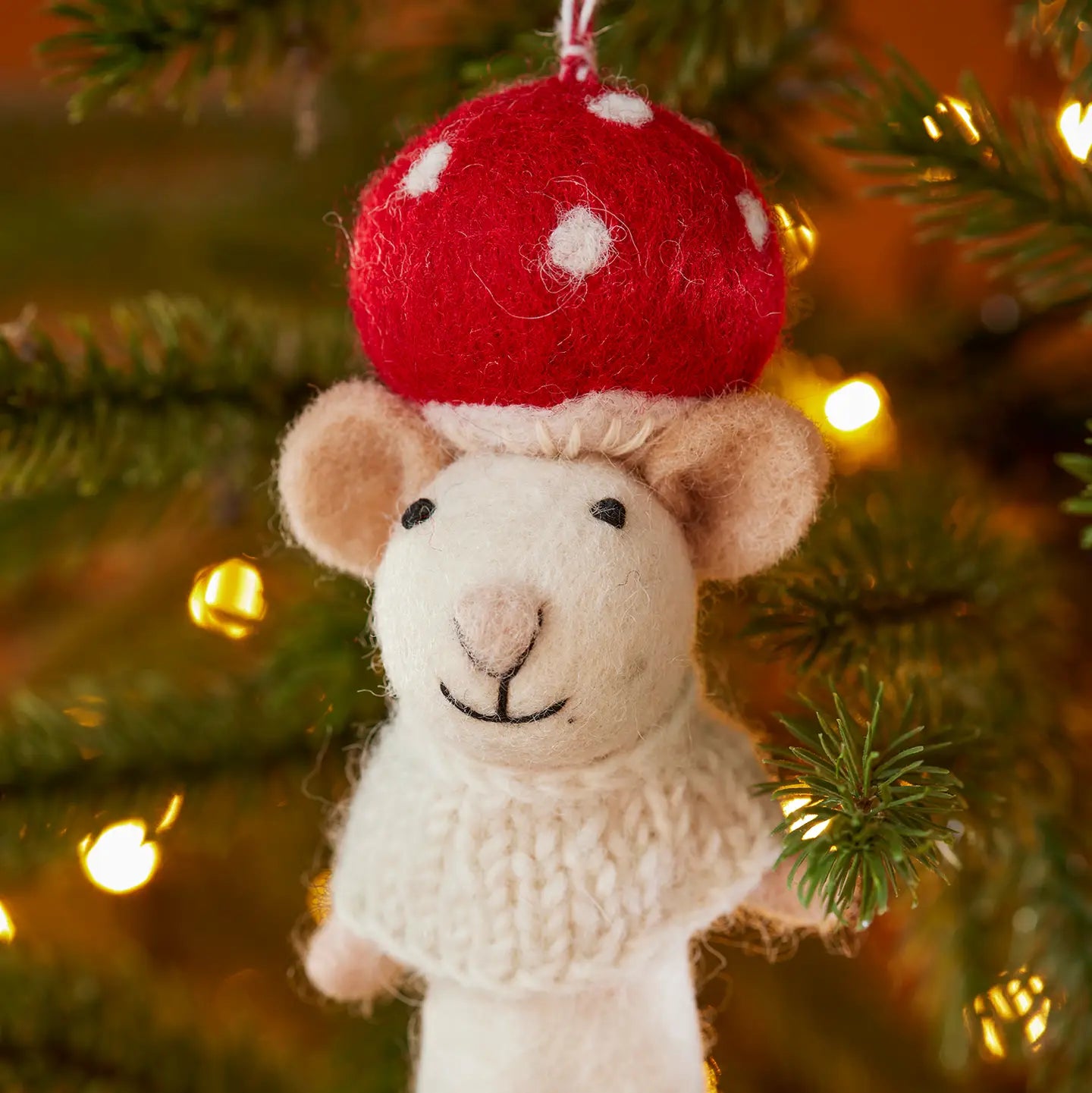 Felt Mushroom Mouse Decoration - HDEC320