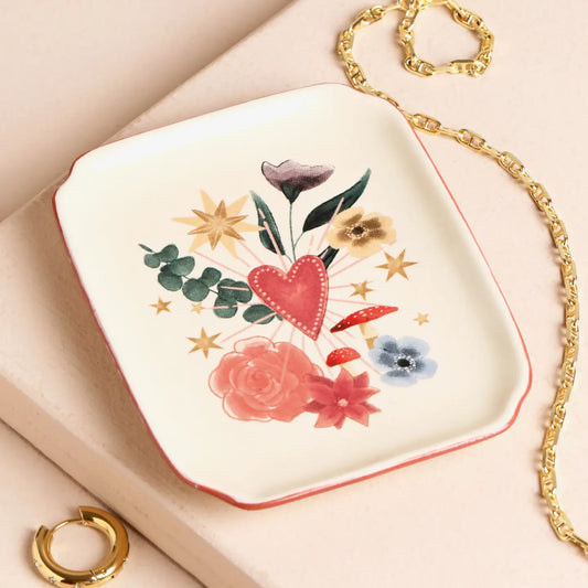 Floral Heart Trinket Dish