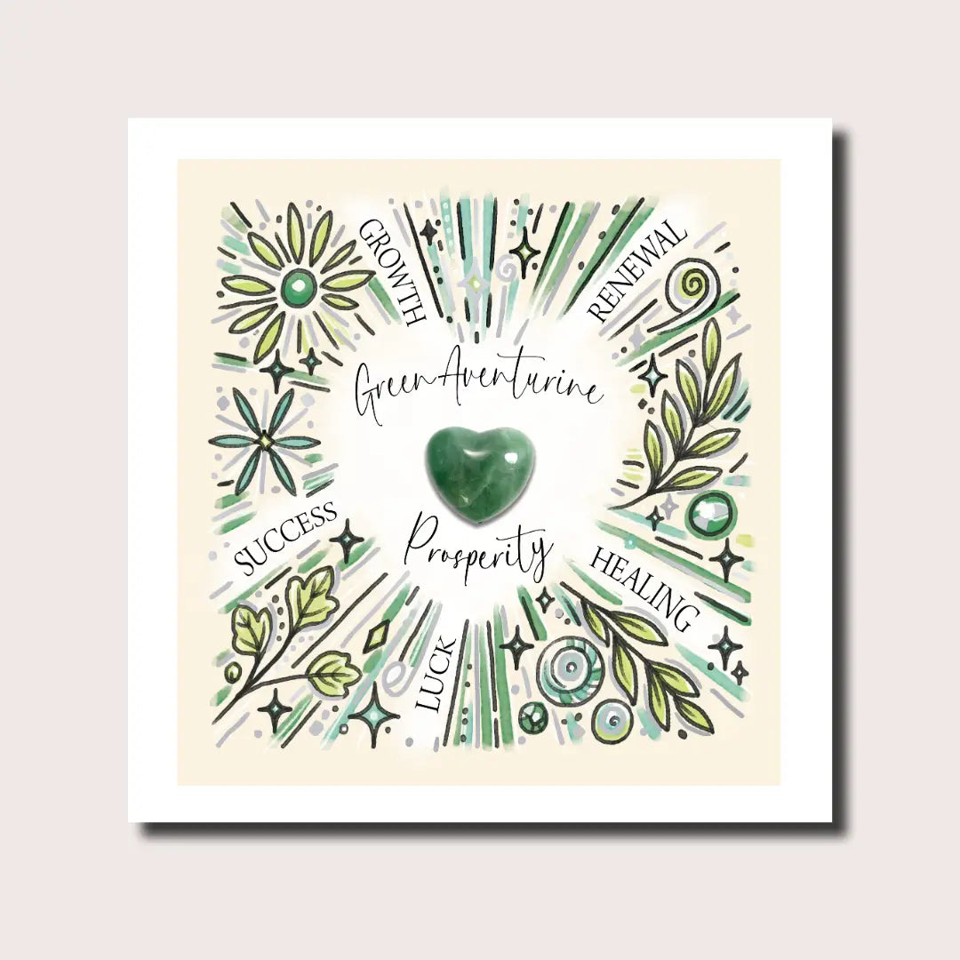 Sybil Love Green Aventurine Greeting Card - SYL09