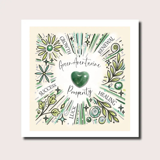 Sybil Love Green Aventurine Greeting Card - SYL09