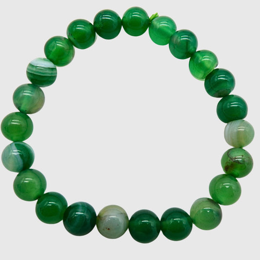 Green Agate Bead Bracelet (8mm) - PBB35
