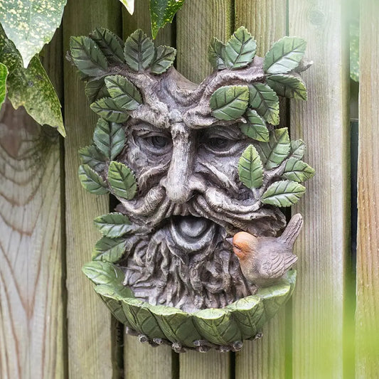 Green Man Wall Bird Bath