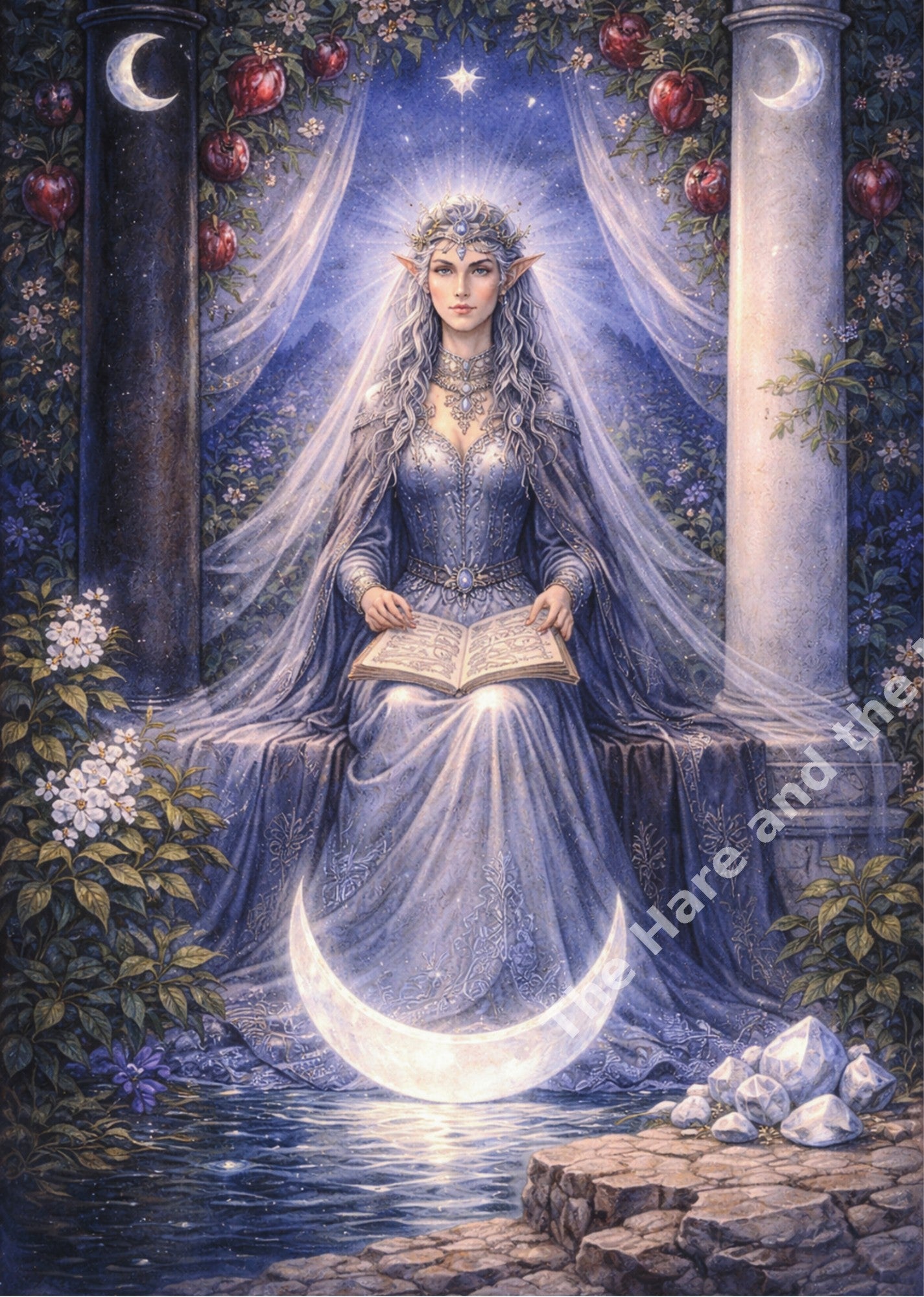 The High Priestess- A3 Tarot Prints - The Hare and the Moon - TAPR8