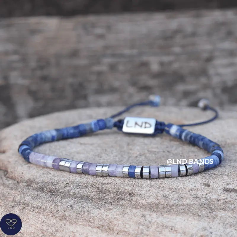 Tibetan Natural Stone - Purple Mica & Sodalite beads - Hakuna Matata - 0396