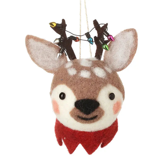 Hanging Felt Reindeer Head - OYY553