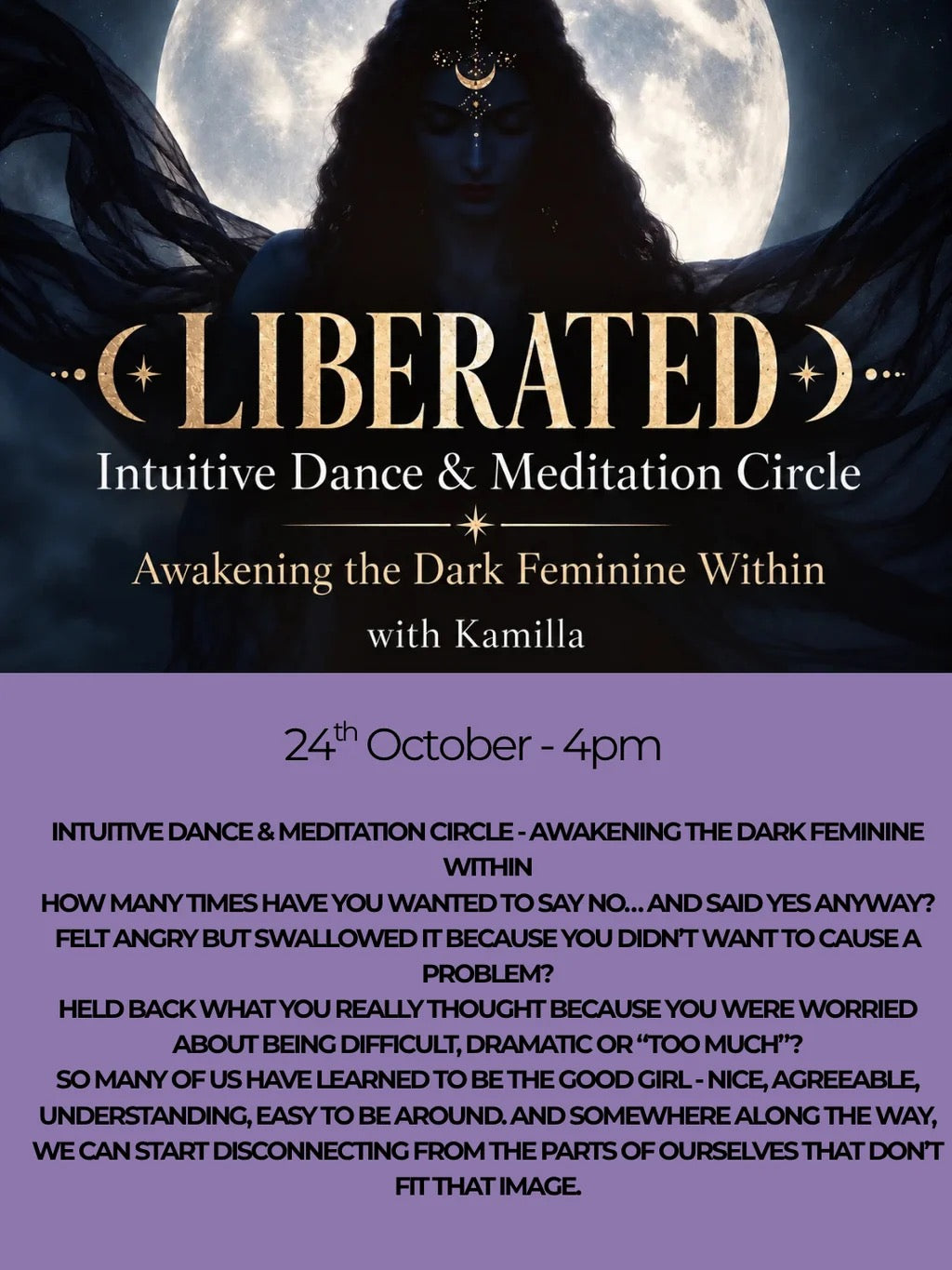 LIBERATED - Intuitive Dance & Meditation Circle - Awakening the Dark Feminine Within