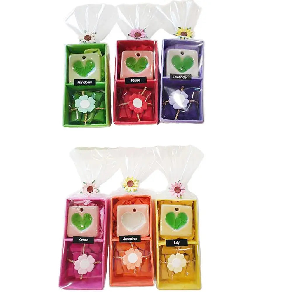 Incense Cones Gift Set with Ceramic Holder, Heart - BARA603