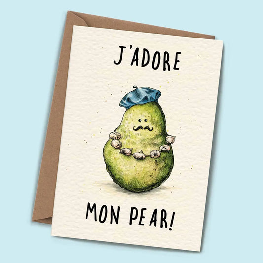J'adore Mon Pear Card- Father's Day Greeting Card - FD01