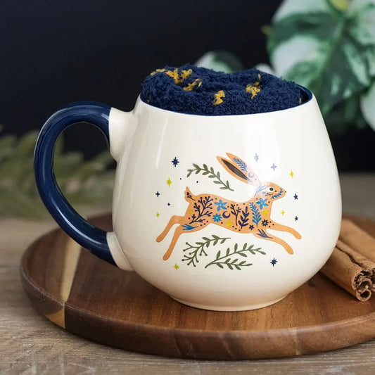 Leaping Hare Mug and Socks Set