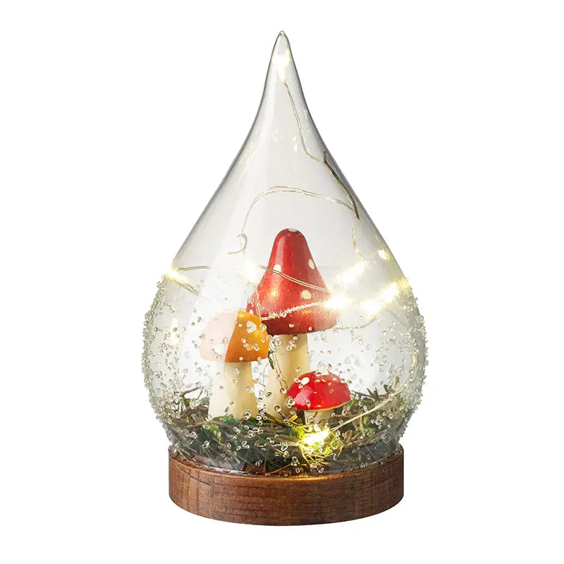 Light Up Glass Mushroom Dec - GGB708