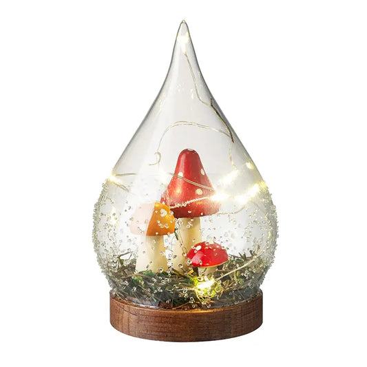 Light Up Glass Mushroom Dec - GGB708