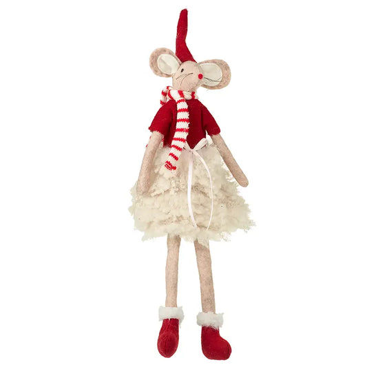 Long Leg Mouse in White Fluffy Skirt - WLC382