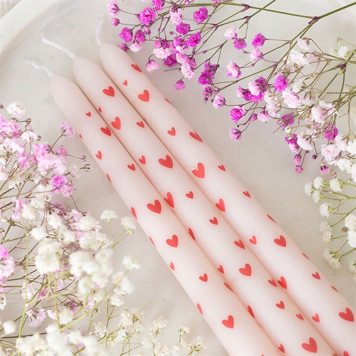 Love Heart Taper Candles - SOLD INDIVIDUALLY