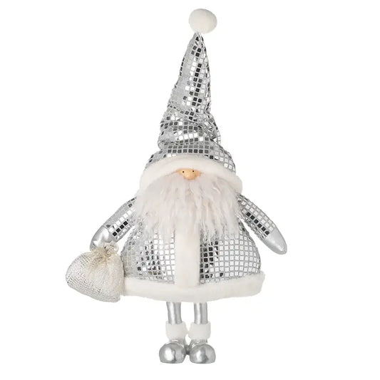 Med Disco Santa in Silver Outfit - SR572B