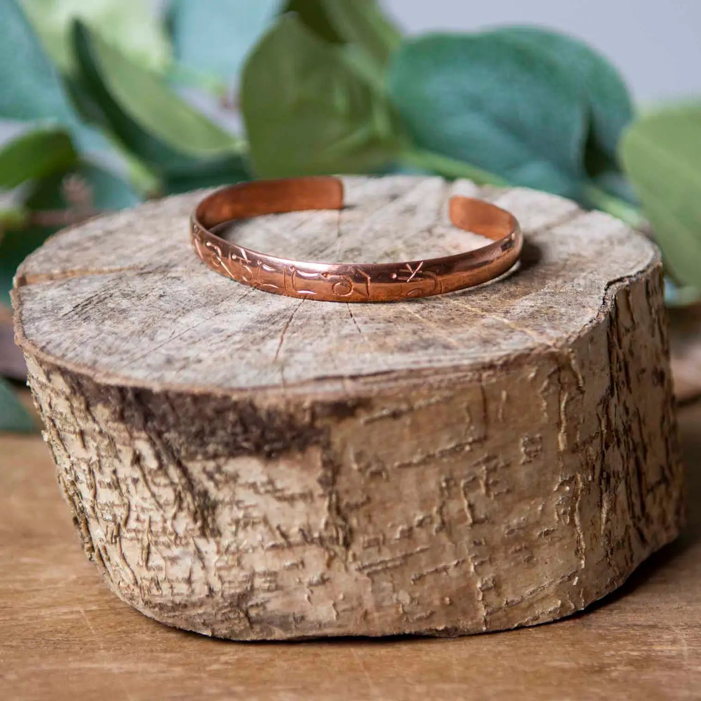 Om Mani Copper Band Bracelet