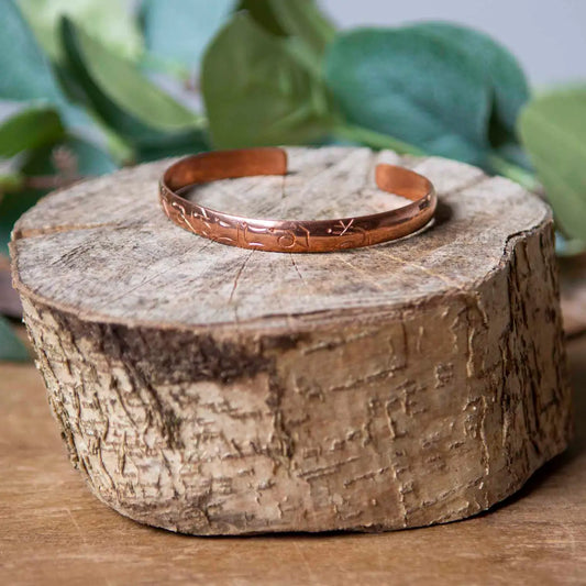 Om Mani Copper Band Bracelet