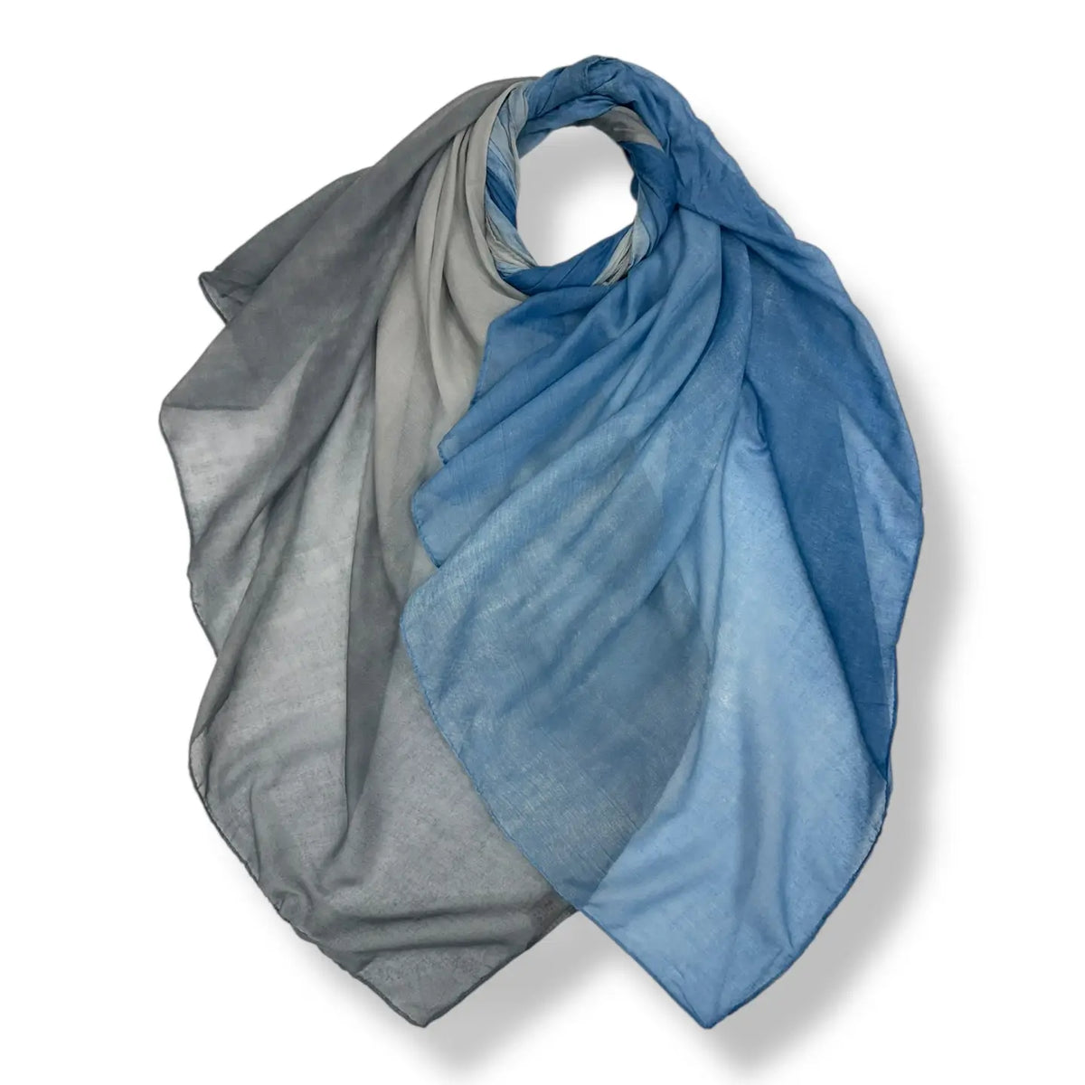 Ombre Lightweight Cotton Viscose Scarf - V OMBRE BLUE