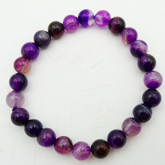 Purple Agate Bead Bracelet - PBB753