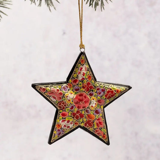Red Russian Floral 3D Hanging Star - RUSSIAN3DSTAR