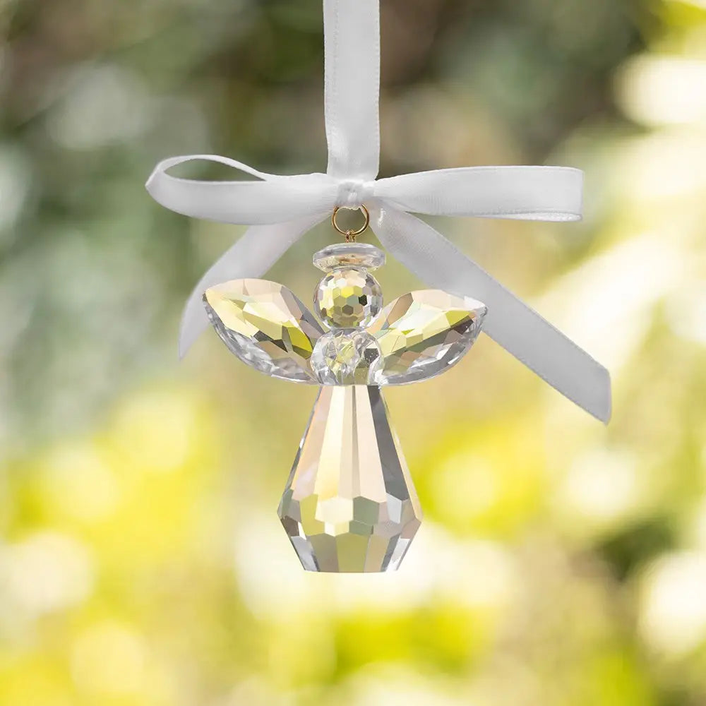 Remember An Angel Faceted Glass Hanging Decoration