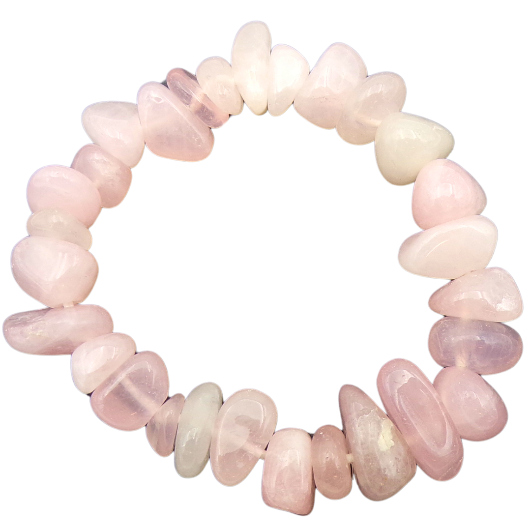 Rose Quartz Chunky Smooth Chip Bracelet - CHB3