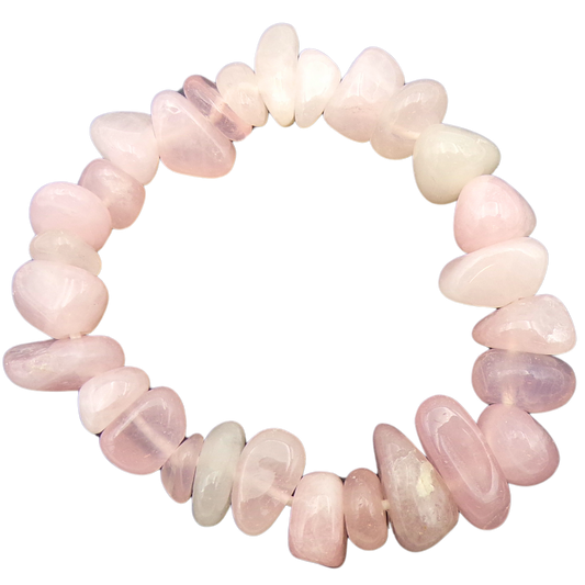 Rose Quartz Chunky Smooth Chip Bracelet - CHB3