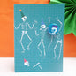 Skeleton Party - Greeting Card with Badge - C79