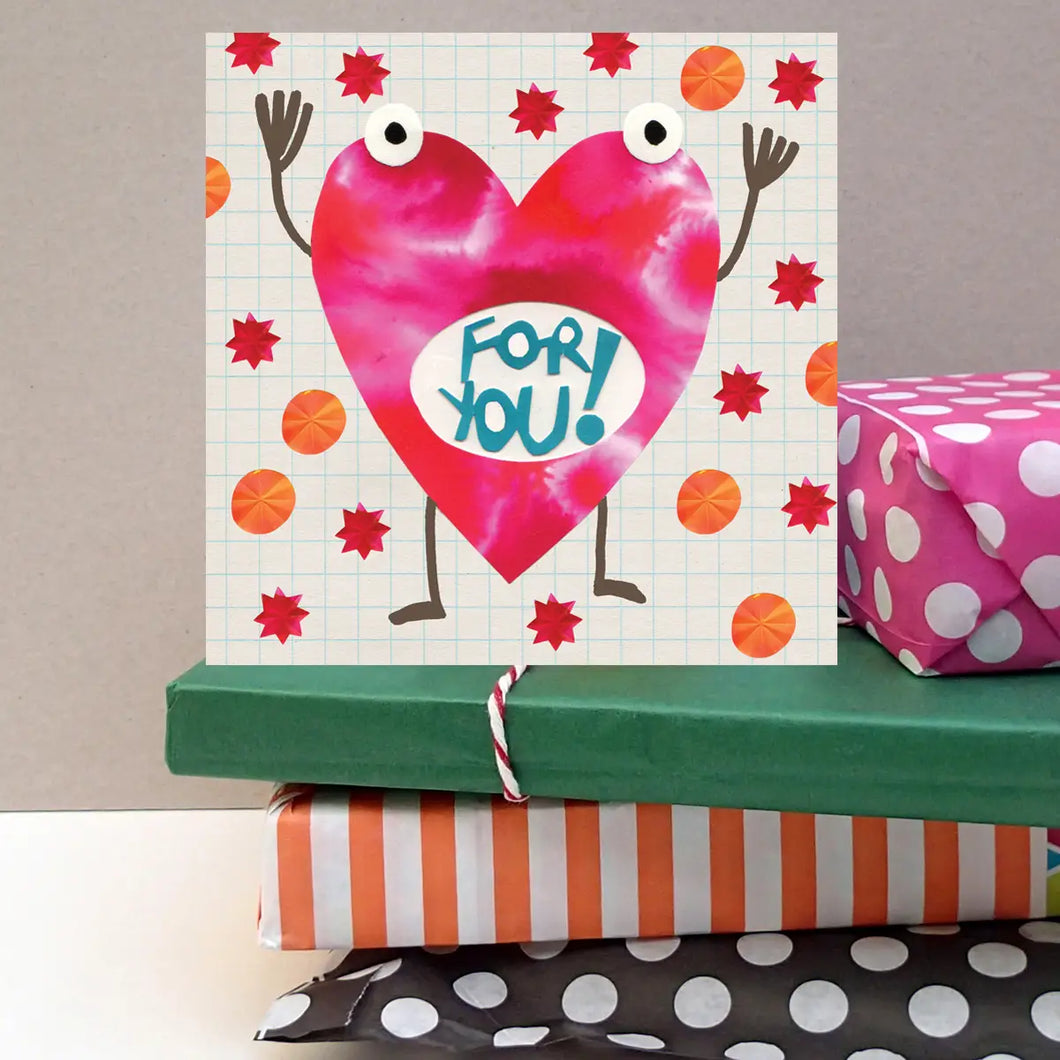 Square Greeting Card - For You Heart - TBR10