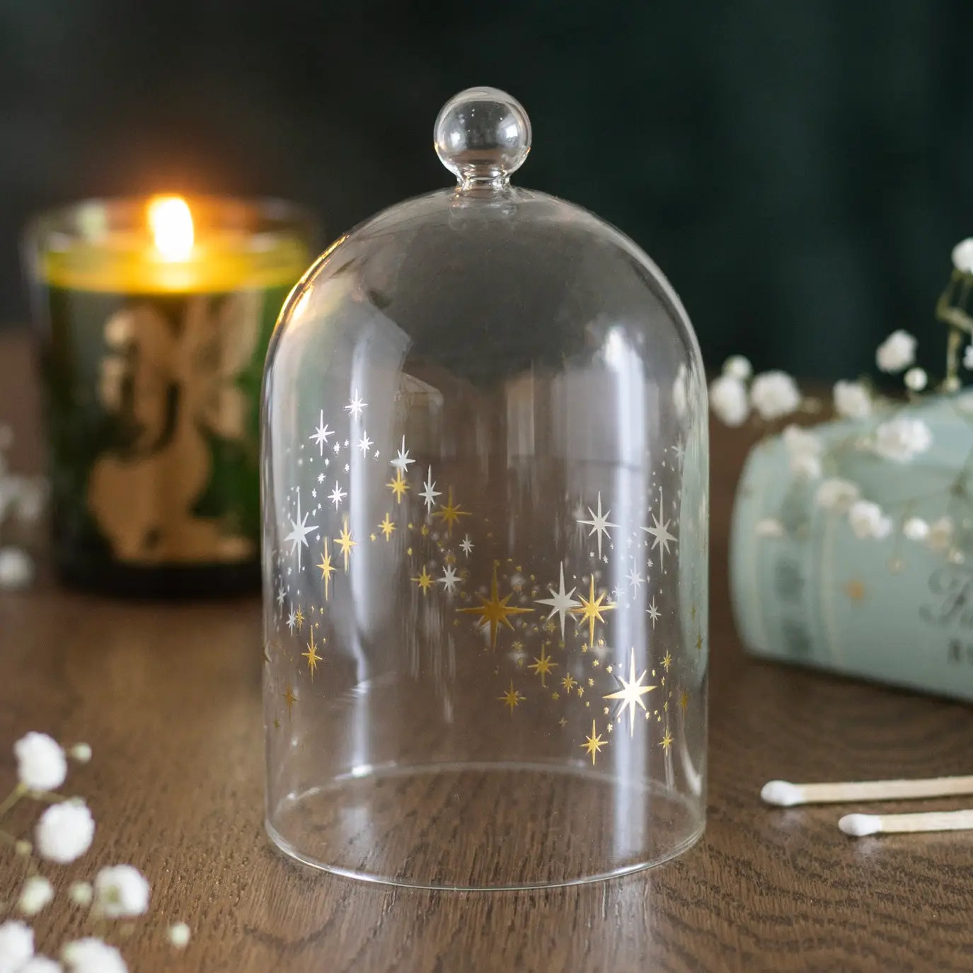 Stardust Glass Candle Cloche