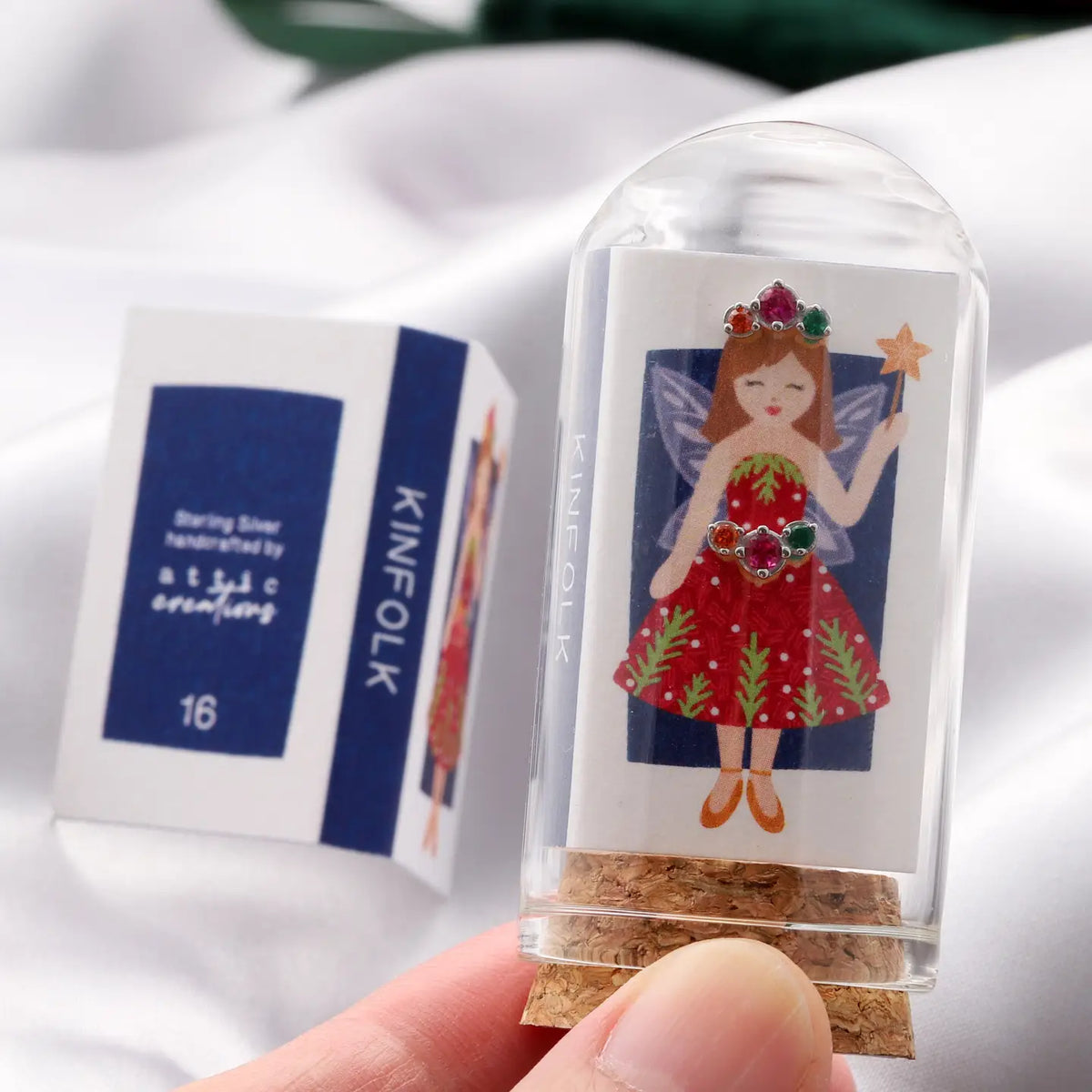 TT72016 - Kinfolk Red Dress & Fairy Crystal Gem Earrings