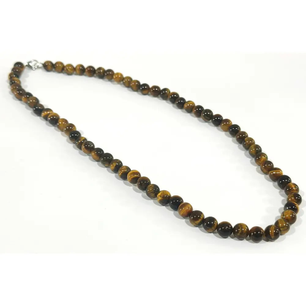 Tiger Eye Authentic Crystal Stone Beaded Necklace 8mm - CS1500