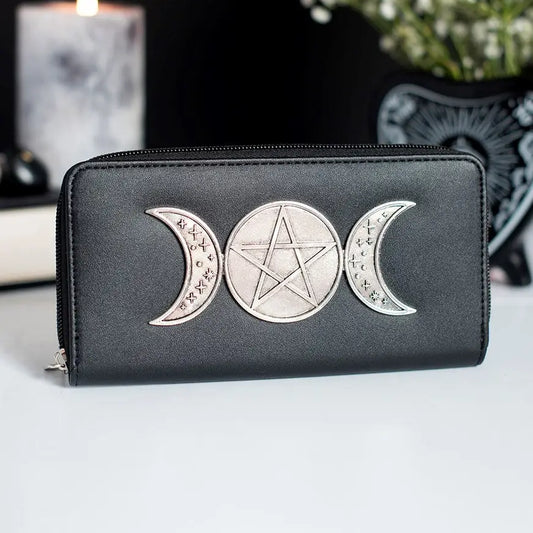 Triple Moon Zippered Wallet