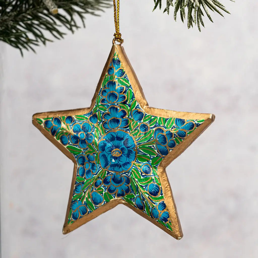 Turq & Green 3D Hanging Star - TURQGREEN3DSTAR