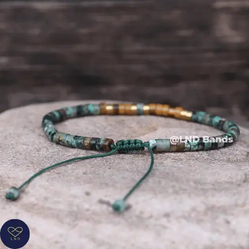 Tibetan Natural Stone - Turquoise & Tiger Eye - Let Them - 0363